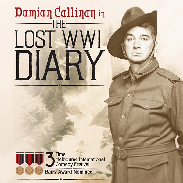A chance finding of a diary in an op shop takes renowned stand-up and character comedian, Damian Callinan, on an exploration of the ANZAC legend.
