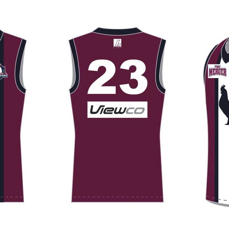 These made to order, game day jerseys as worn by Bodgy Creek FC in ’The Merger,’ come in every imaginable [human] size with customised numbers. All profits from sales go to supporting Refugee Voices.